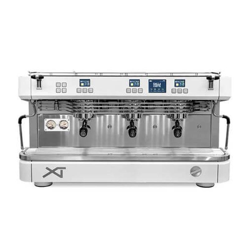 Dalla Corte XT Barista Espresso Kahve Makinesi, 3 Gruplu, Beyaz Krom